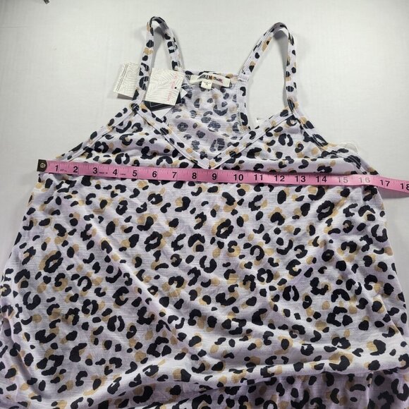 Miken Swim Women White Leopard Print V-neck Racerback Tank Top Size M - Picture 10 of 10